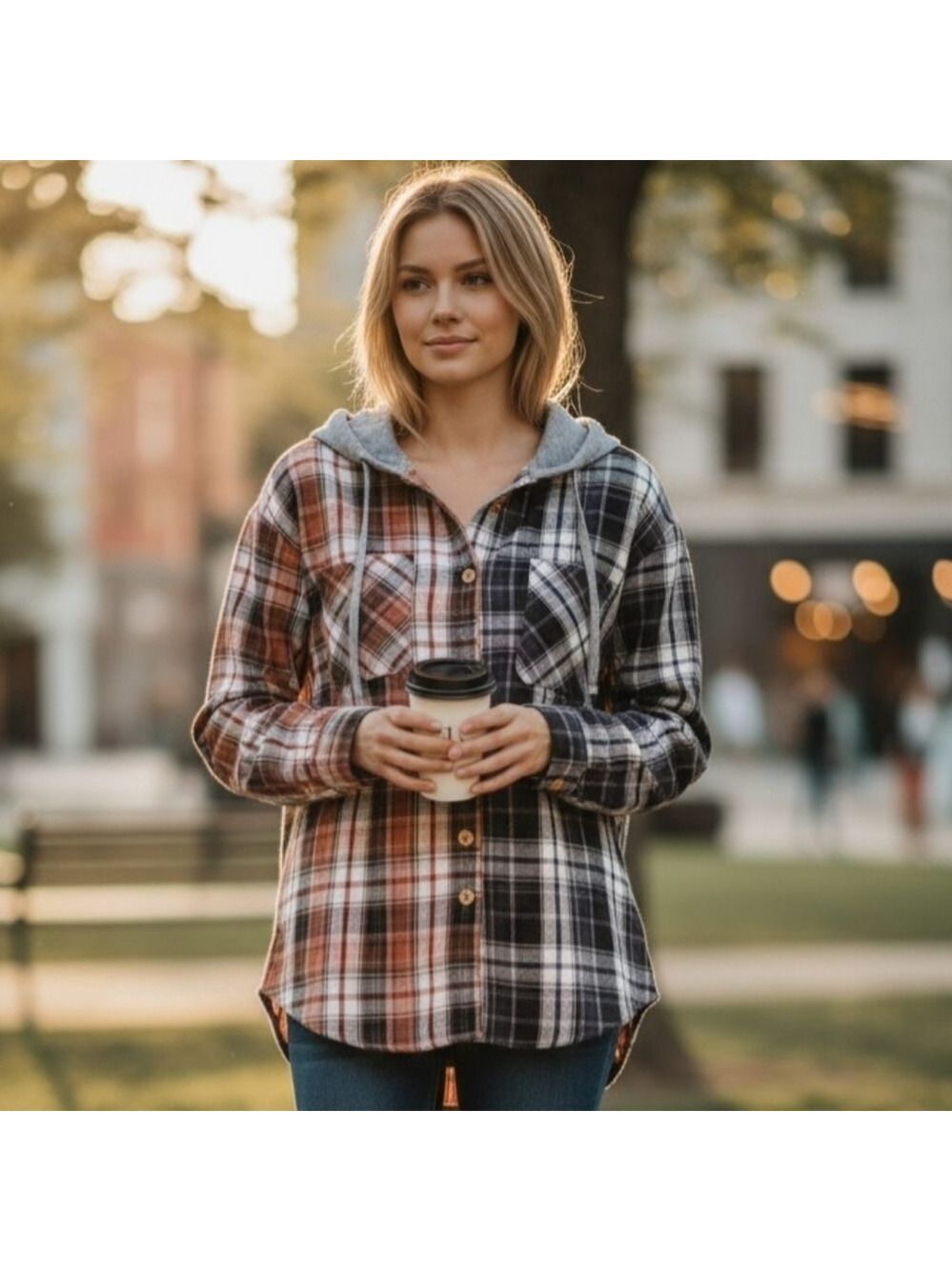 Haptic Plaid Long Sleeve Shirt Red Black 1X #HD11